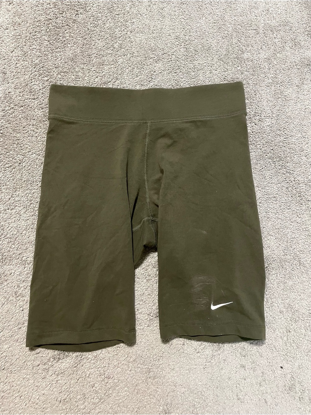 Nike Bike Shorts Womens S Olive Green Stretch Compression Athletic Gym